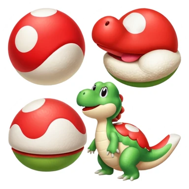 yoshi vers cute plus mignon comme la troisième image mais avec un coco rouge et blanc sticker