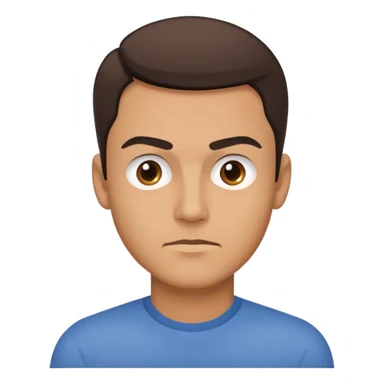 Generate a sarcastic emoji or sticker in a minimal flat-design style.  
The emoji should display a confident “nah, not today” attitude:  
- raised eyebrow  
- slight smirk  
- subtle eye-roll or side glance  
- man sticker