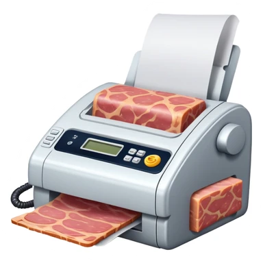 fax machine made of spam meat sticker