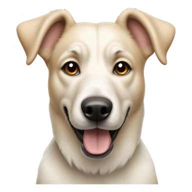 white beige mongrel dog  sticker