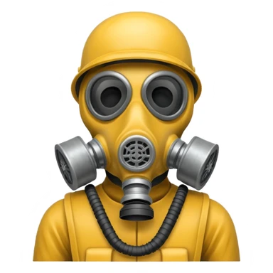 Skeleton wearing a gas mask sticker