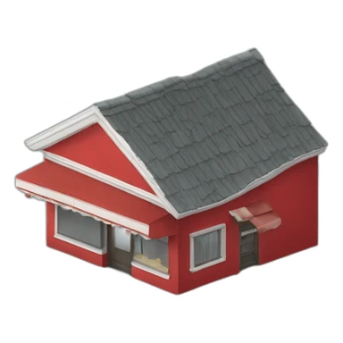 Grandma's store building with red color elements sticker