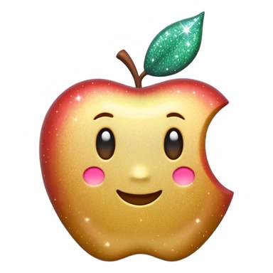 3D Apple-style emoji of fine, tiny glitter dust, sparkling brightly like magical dust. Small particles, glossy, smooth, soft shadows, white background.

 sticker