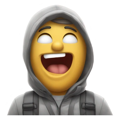 Epji qui pleure avec une main sur la bouche et une autre si main qui point la tête  sticker