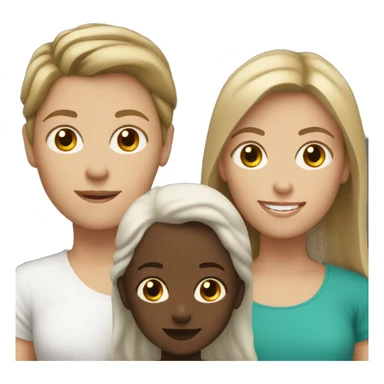 white woman with white
2 kids sticker