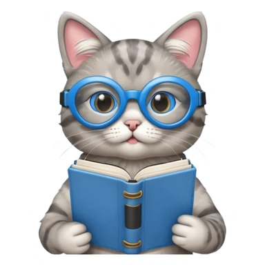 funny cat with planner with blue goggles sticker