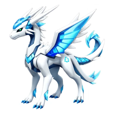 Futuristic Kyurem-reshiram-Glaceon-dialga-suicune-hybrid, full body sticker