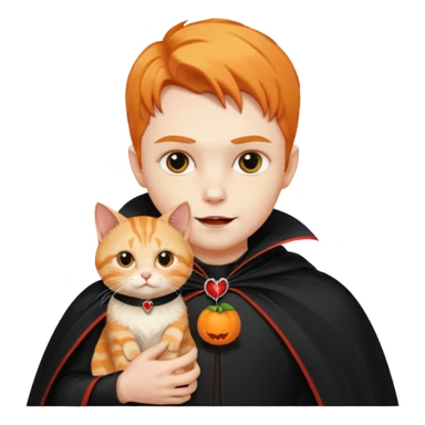 vampire cradling orange tabby sticker