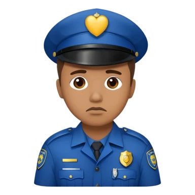 Policia con el corazón roto triste sticker