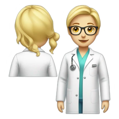 blonde with eyeglass wearing lab coat tipsy sticker