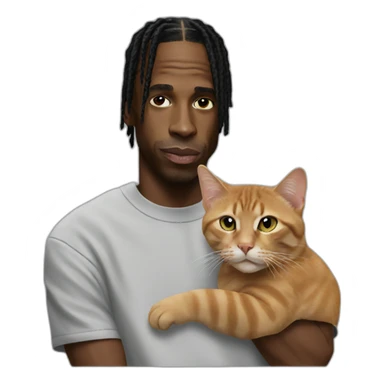 travis scott with cat sticker