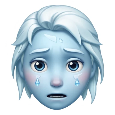 Frozen icy distraught face iOs emoji sticker