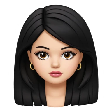 selena gomez as pretty bratz baddie, black hair sticker