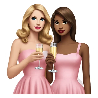 Lana del Rey & Taylor Swift drinking champagne pink dress sticker
