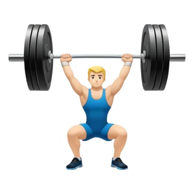 An emblem symbolizing weightlifting with a stylized barbell in the center, set against a simple, clean background. The barbell is prominent and sleek, with no athlete included. The design is bold, modern, and minimalistic sticker