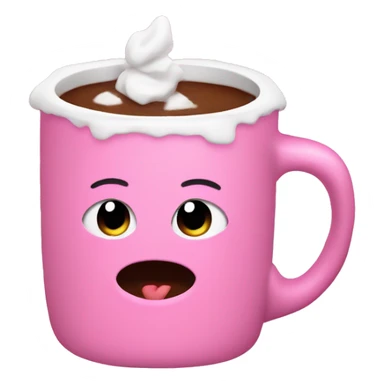hot cocoa in pink mug sticker