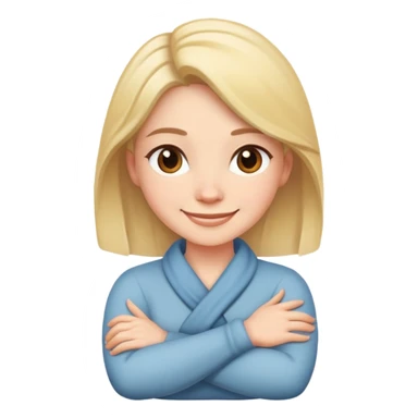 lady with crossed arms around her neck smiling  sticker