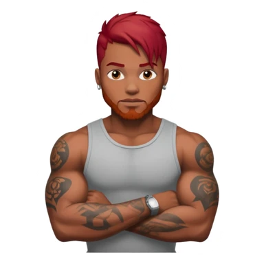 black man with red hair and tattoos sticker