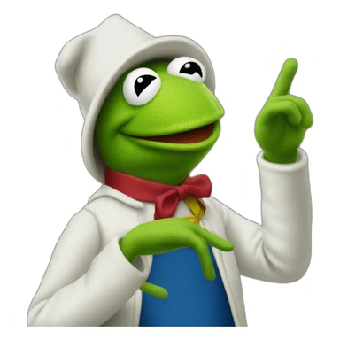 Kermit the frog throwing the crip gang sign sticker