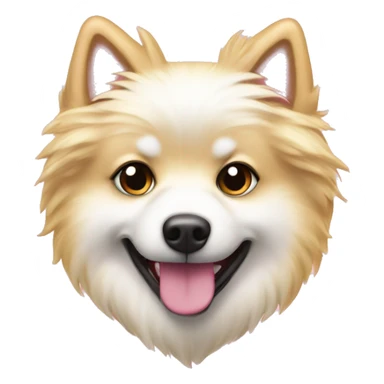 White and blonde spots spitz in a pink heart sticker