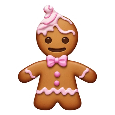 Aesthetic gingerbread man with light pink icing details sticker