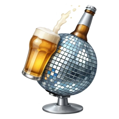 bola de discoteca bebiendo cerveza sticker