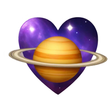 titaniuim heart shape saturn sticker