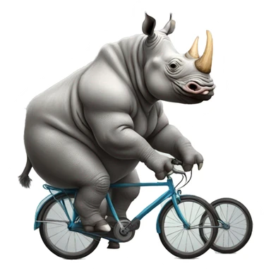 rhino on bicycle  sticker