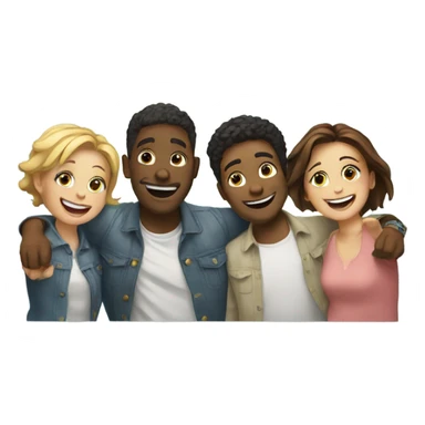 happy moment with friends sticker