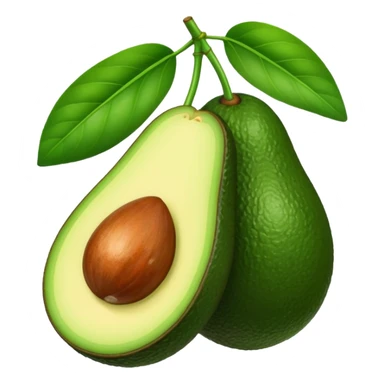 avocado with leaves sticker
