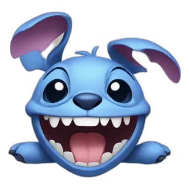 Stitch dying of laughter sticker
