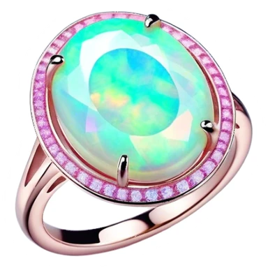 Cinematic Realistic Opal Emoji, Mystical and iridescent, with shifting colors of blue, green, and pink that dance across the smooth, milky surface. The gem’s unique play of light creates a mesmerizing, fluid effect, while a soft, glowing halo surrounds the stone. Soft glowing outline, capturing the essence of magic and mystery in a radiant opal. sticker