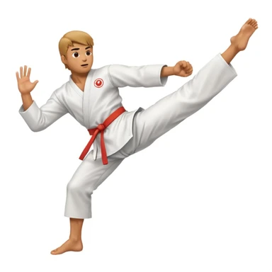 Karate kick in mid air sticker