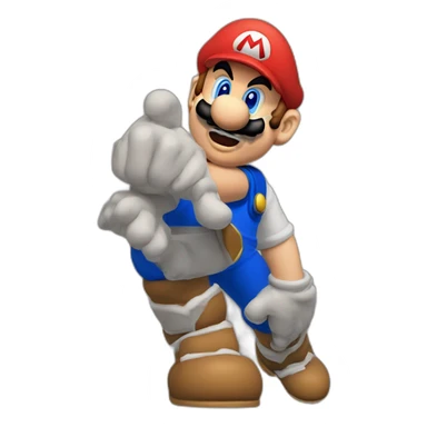 Mario Bros montre du doigt sticker