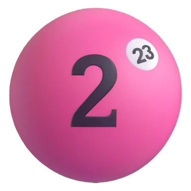 pink billiard ball with the number 23 sticker