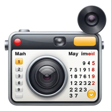 Calendar + timer + video camera overlay sticker
