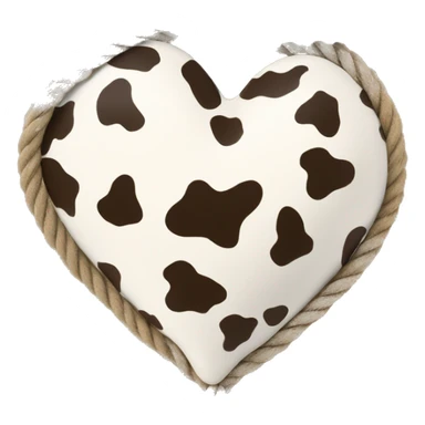 Cow print heart with rope around it  sticker