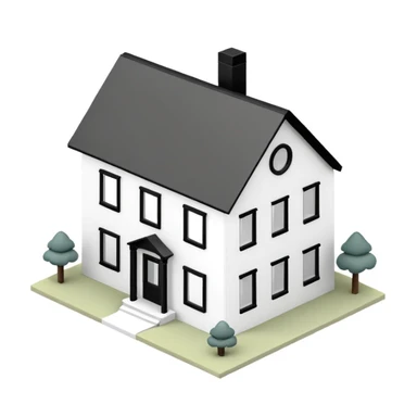 white with black trim modern farmhouse 3d isometric dollhouse sticker