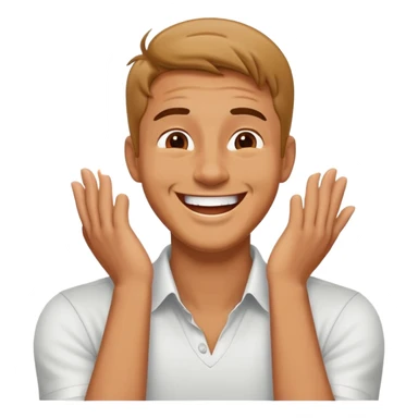 Guy putting hims hands across his neck laughing sticker