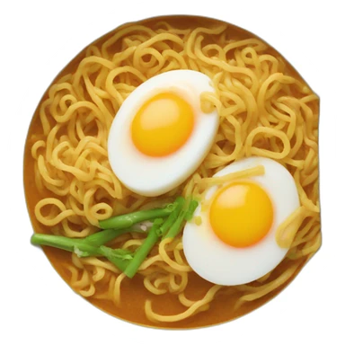 a bowl off curry noodle with egg sticker
