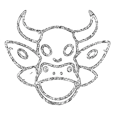 a terrifying minimal red line art of a hybrid monster combining minotaur skull with horns, stoat face elements, frog mouth/eyes, and moth wings sprouting from skull, transparent hollow center, distressed appearance with deliberately missing sections, smudged edges, torn lines, and weathered texture, sparse red lines only sticker
