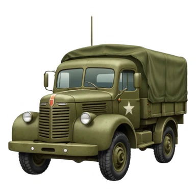 a simplistic rendition of a 1940s military truck sticker