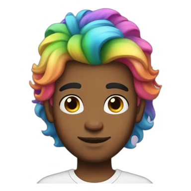 Posh-boy-with-rainbow-unicorn-hair sticker