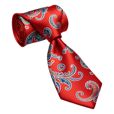 Tie, red, paisley pattern rolled sticker
