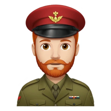 male soldier red hair style and bead sticker