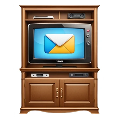 modern tv with news channel on it standing on a super luxurious cupboard sticker