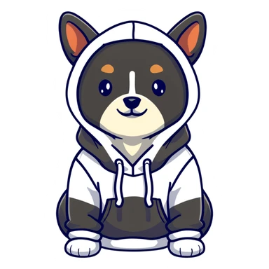 Dog wearing a hoodie  sticker