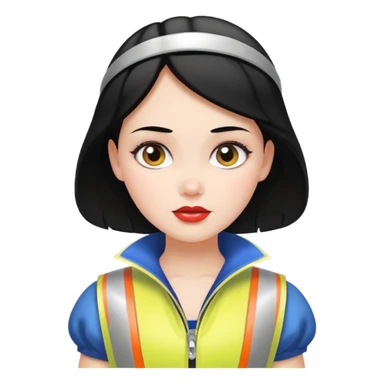 Snow White princess wearing reflective vest sticker