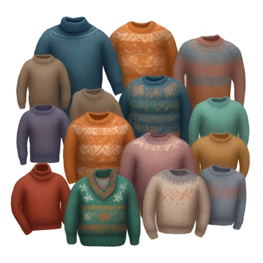 Pile of cozy winter sweaters sticker