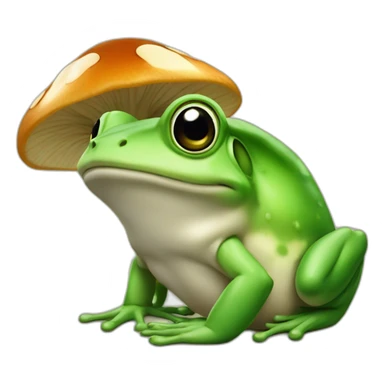 Une grenouille qui tiens un champignon sticker